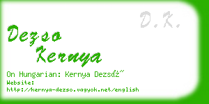 dezso kernya business card